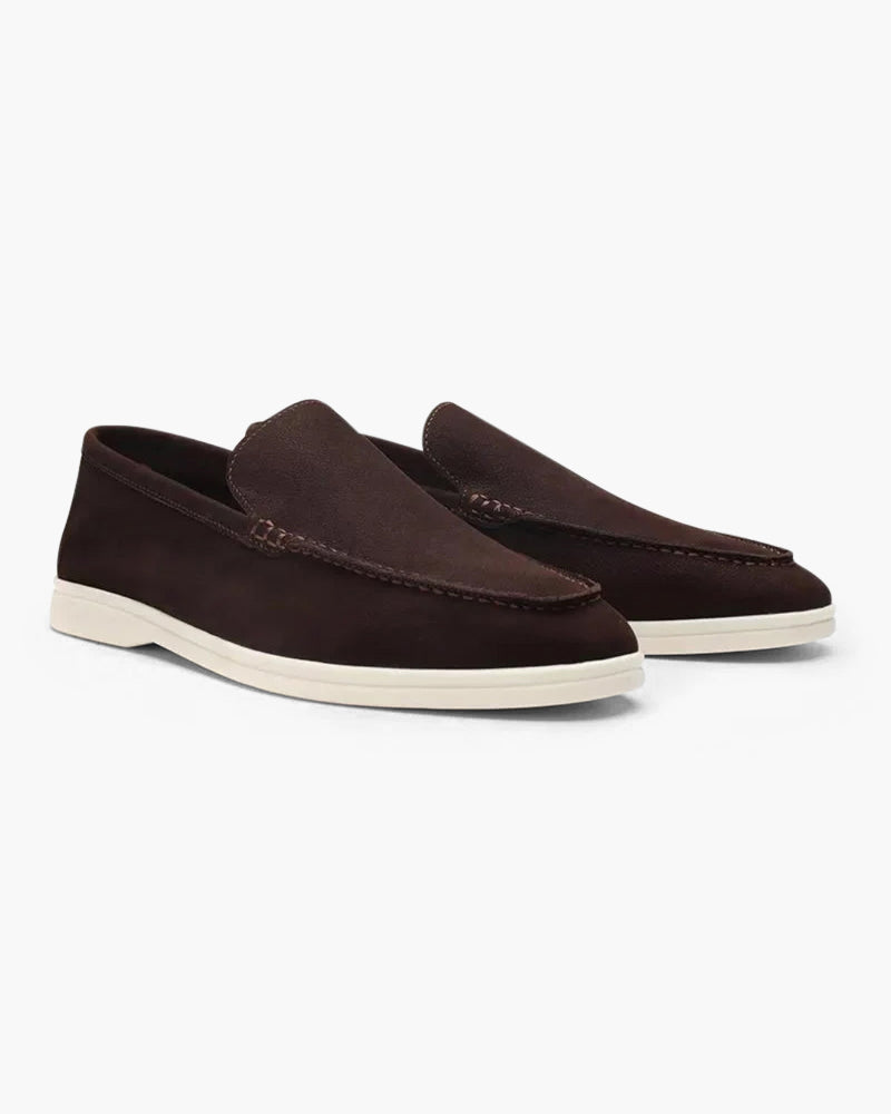 Old Money Cowhide Leather Loafers back view black leather Italian Design