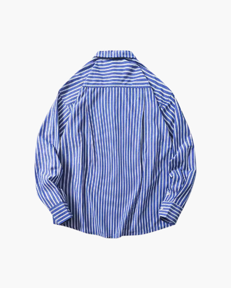 Oversized Striped Shirt product view blue shirt Italian Design