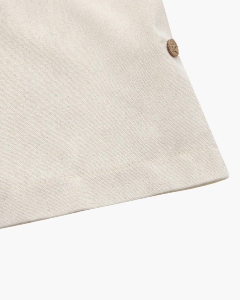 Trieste Linen Polo on-body view gray linen polo collar spring summer Pianizzo