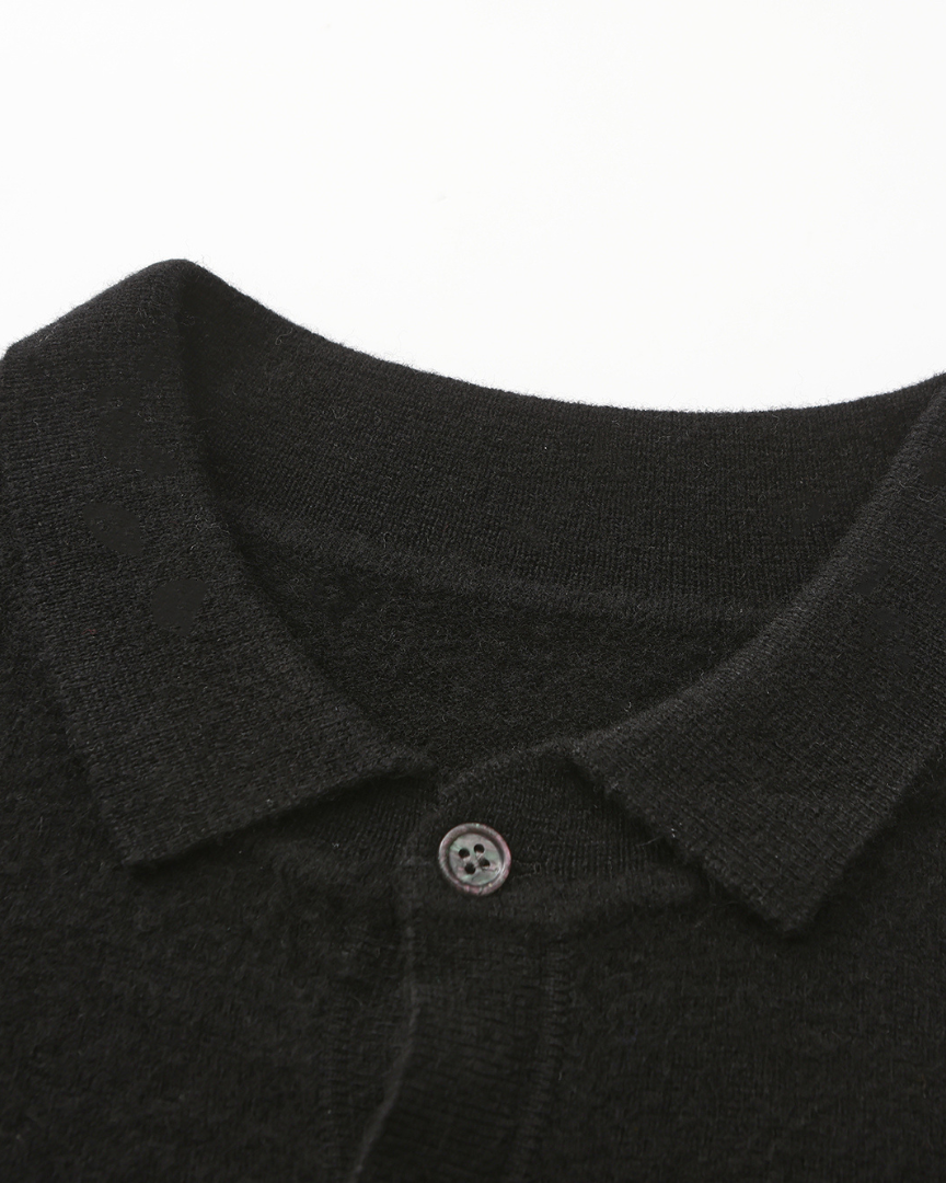 100% Cashmere Polo studio view beige cashmere Italian Design
