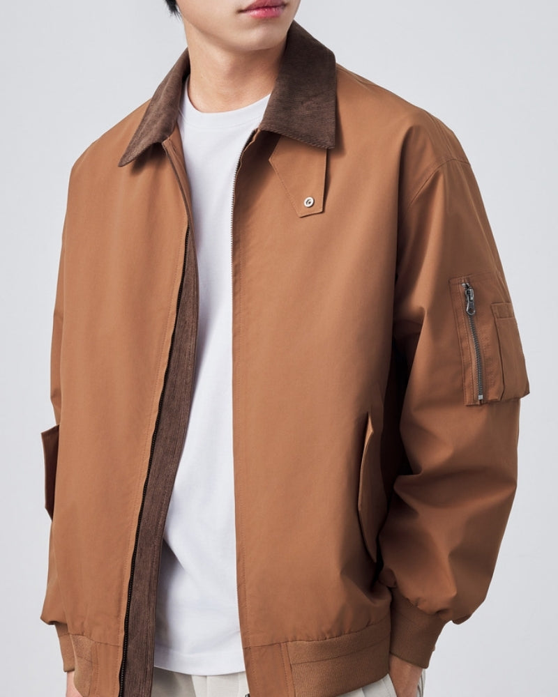 Classic Harrington Jacket editorial view black outerwear Italian Design