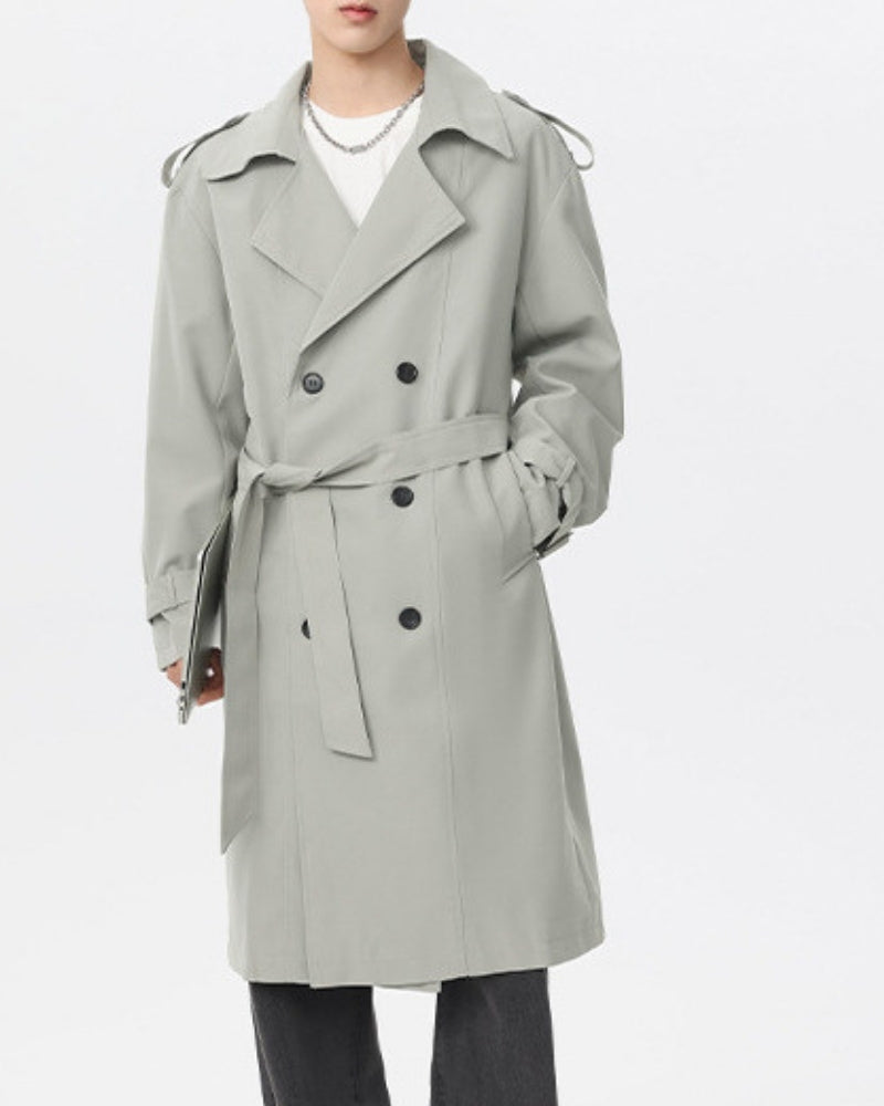 Classic Double-Breasted Trench Coat product view beige outerwear Italian Design