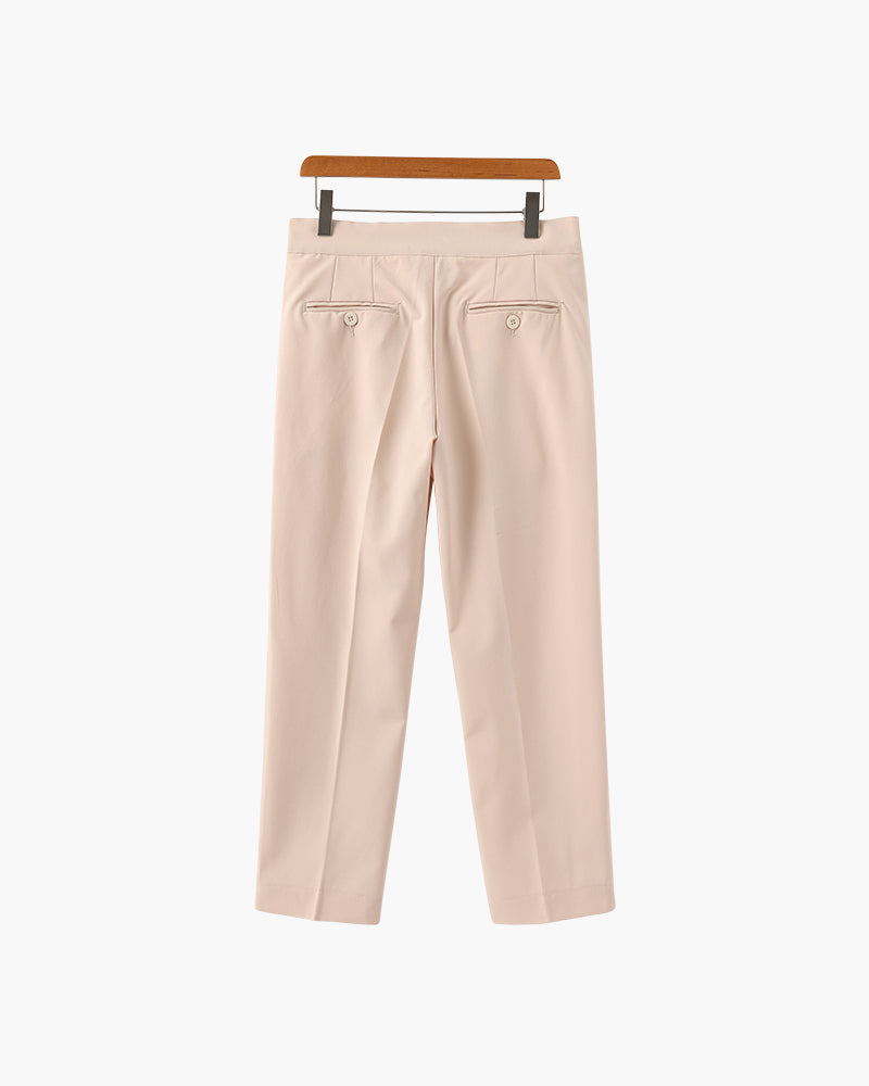 Verona Cotton Trouser on-body view beige trouser formal setting polished look Pianizzo