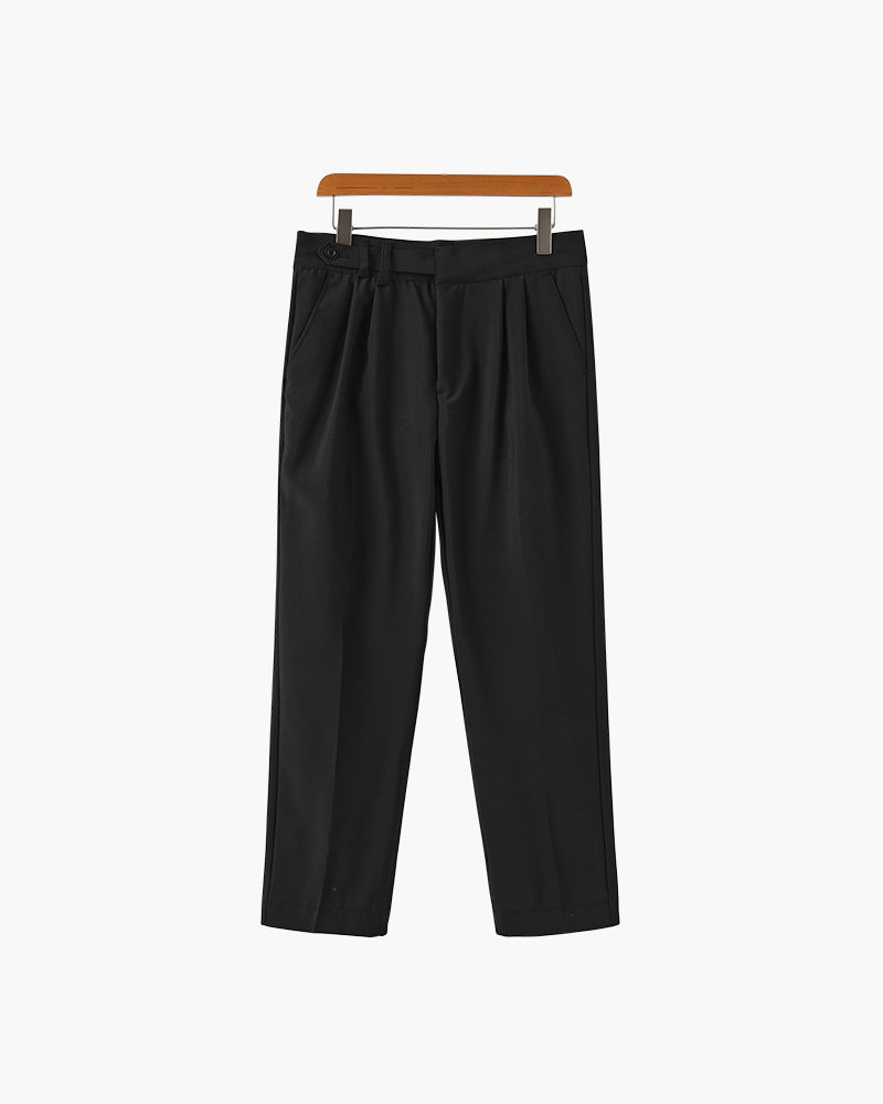 Verona Cotton Trouser on-body view black high waist trouser straight leg editorial