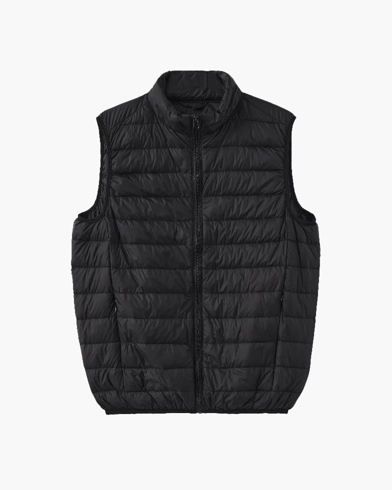Puffer Gilet front view black knitwear Italian Design