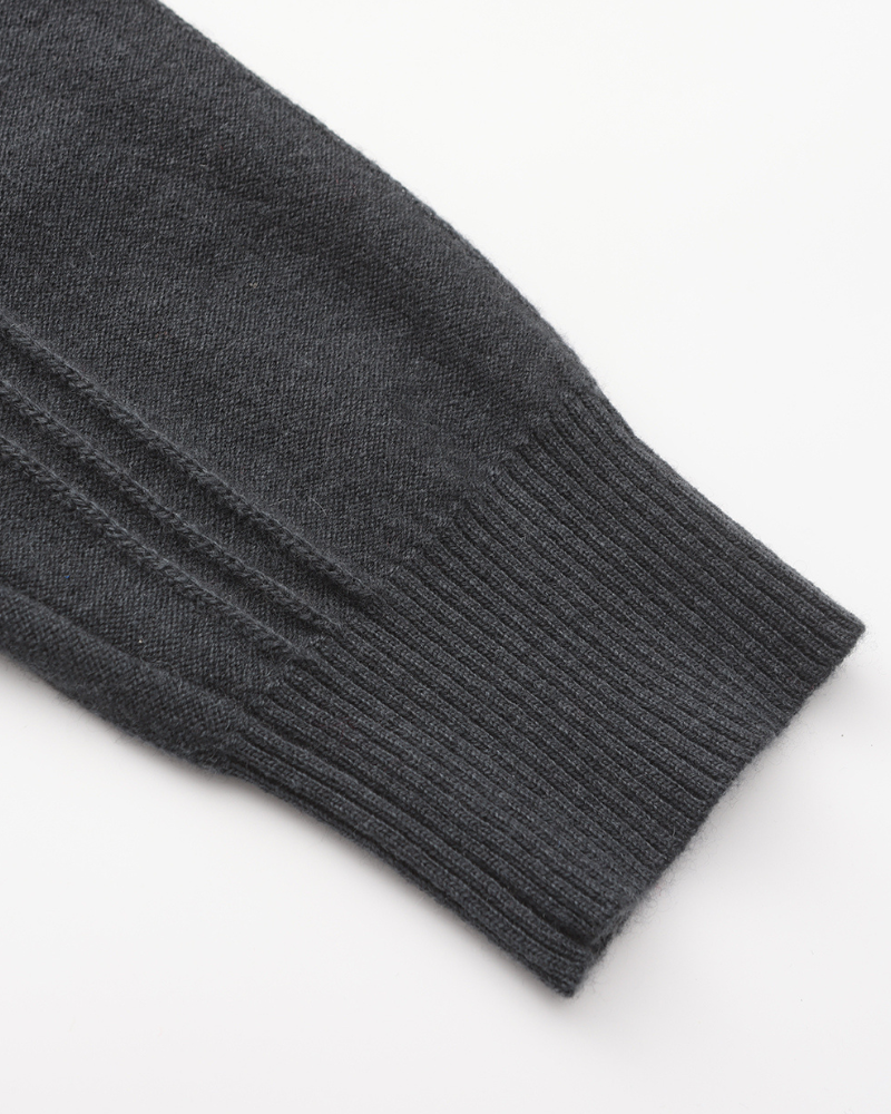 100% Cashmere Ribbed Half Zip alternate view 1 Italian Design Pianizzo