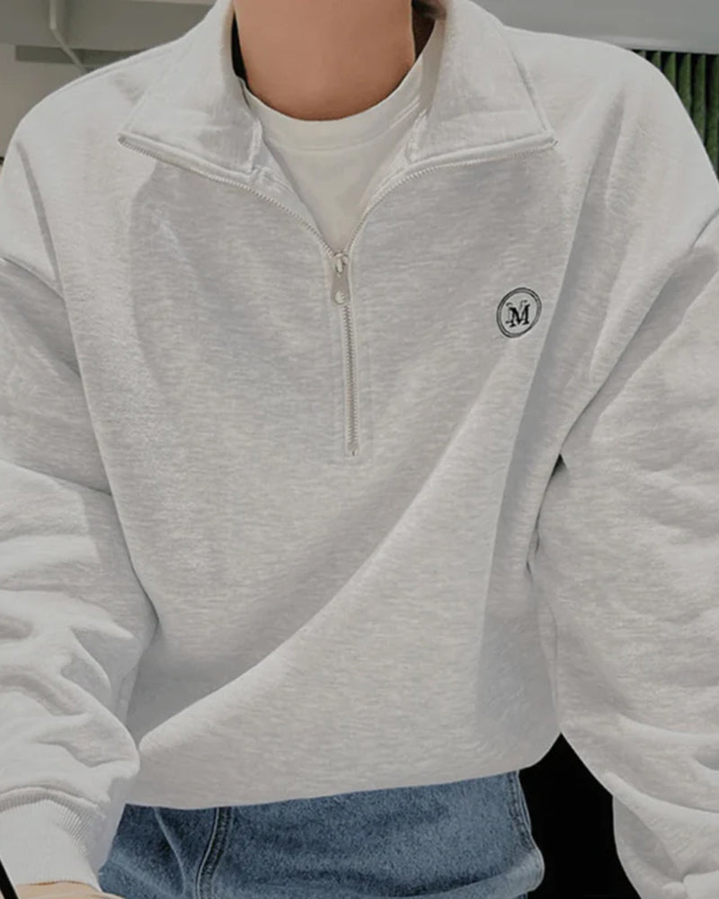Miami Cotton Zip Up product view gray cotton Italian Design