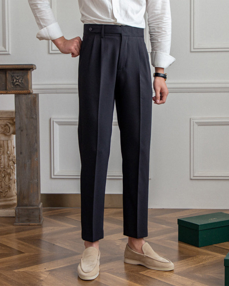 Verona Cotton Trouser front view black high waist cotton trouser tailored fit studio