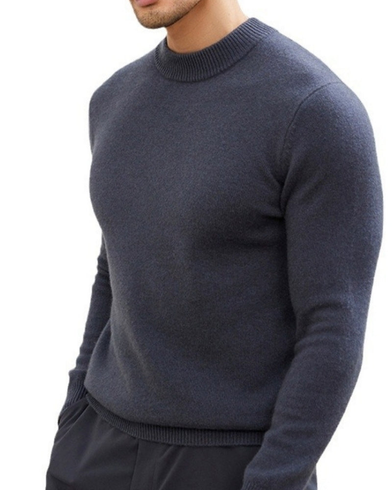 Parma Cashmere Turtleneck black cashmere wool turtleneck front view structured collar