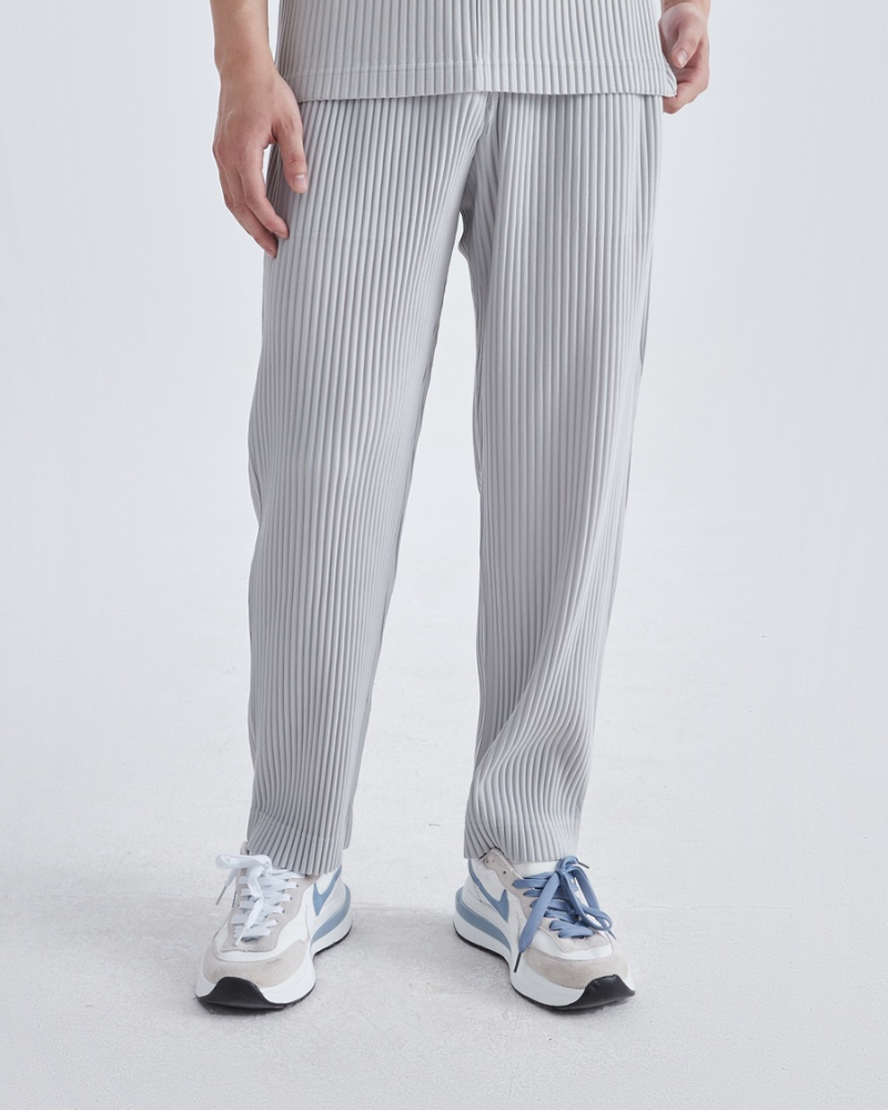 Ribbed Cotton Pantalon detail view black cotton Italian Design