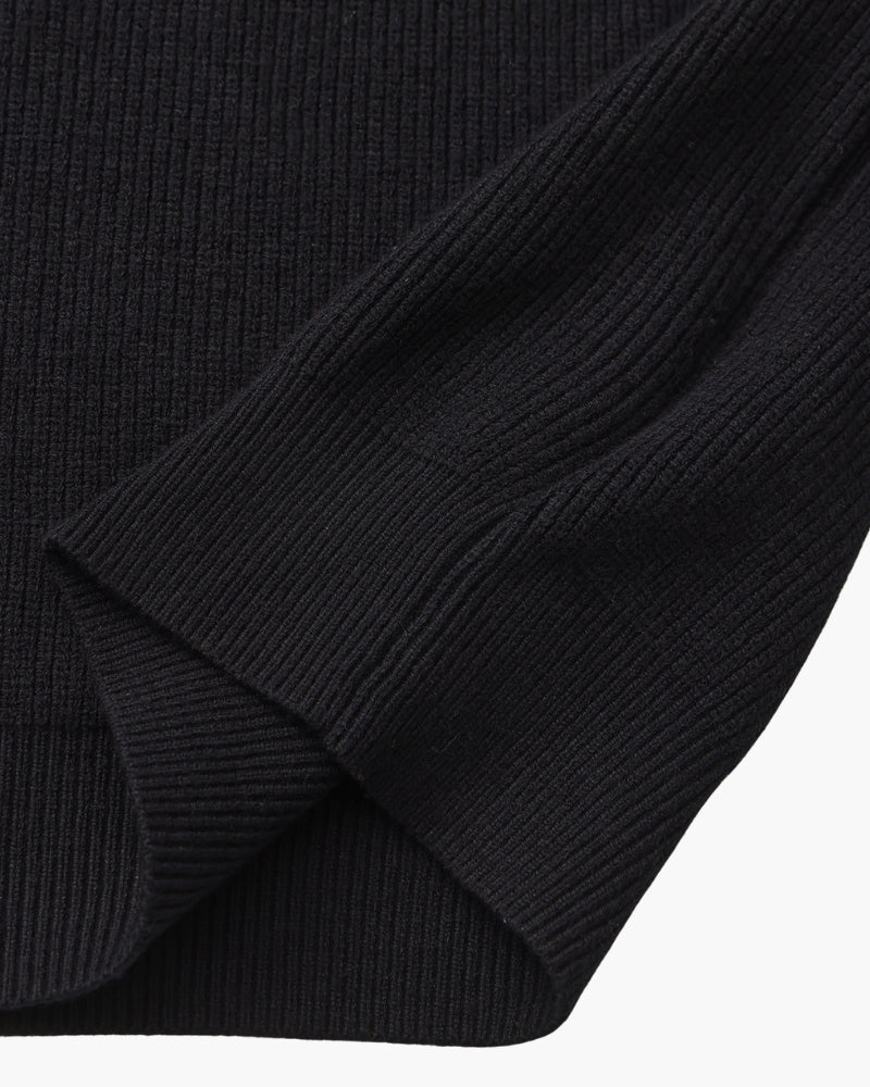 Refined Half-Zip Knit Pullover editorial view burgundy knitwear Italian Design