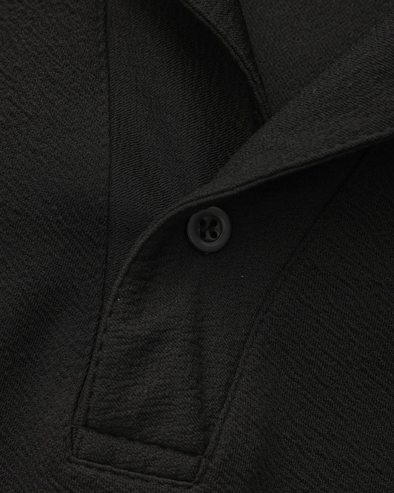 Salerno Cotton Set close-up cotton texture polo collar and trouser waistband