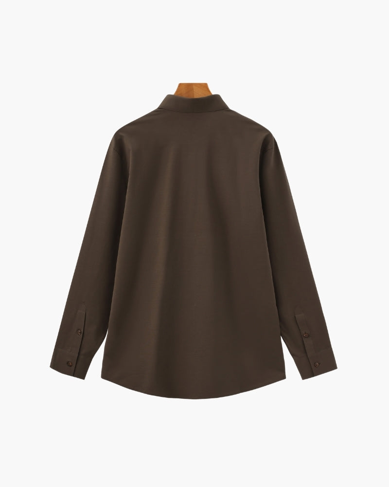 Tailored Cotton Flex Shirt lifestyle view black cotton Italian Design