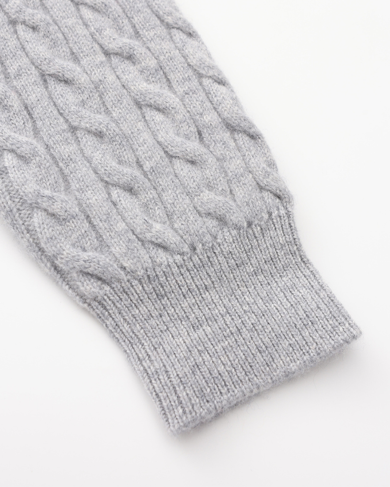 100% Cashmere Woven Half Zip alternate view 2 Italian Design Pianizzo