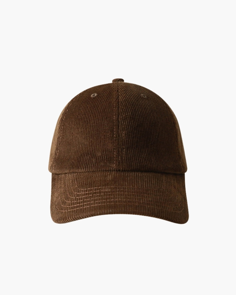 Classic Cord Cap editorial view apricot cap Italian Design