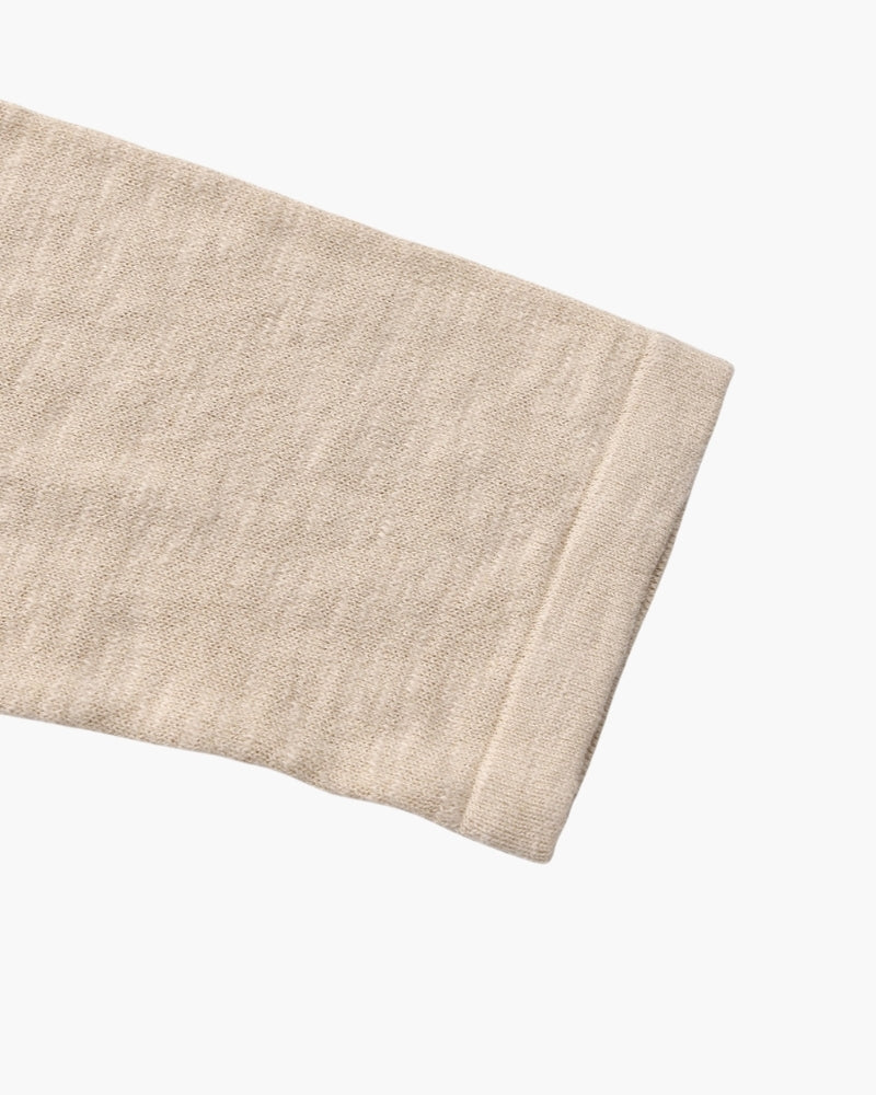 Linen Cotton Essential Crewneck fabric detail beige linen-cotton Italian Design