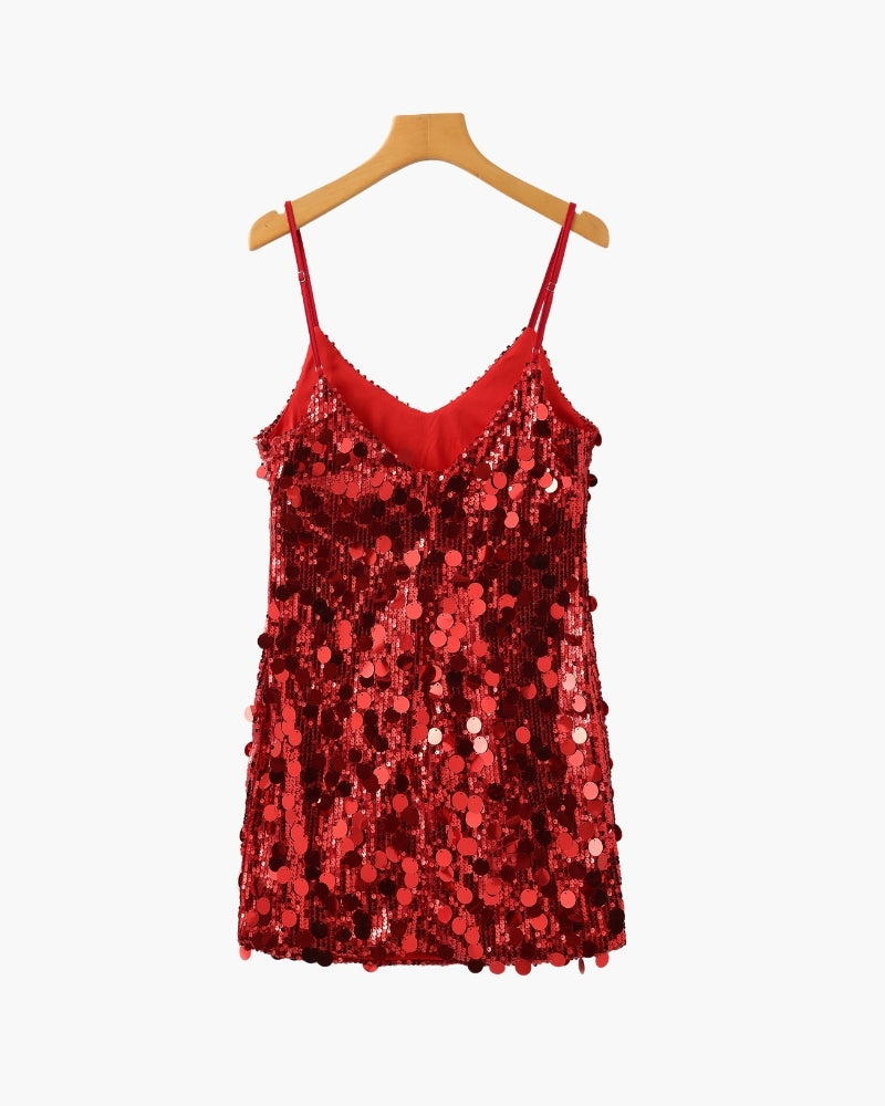 Sequin Party Mini Dress styling view pink dress Italian Design