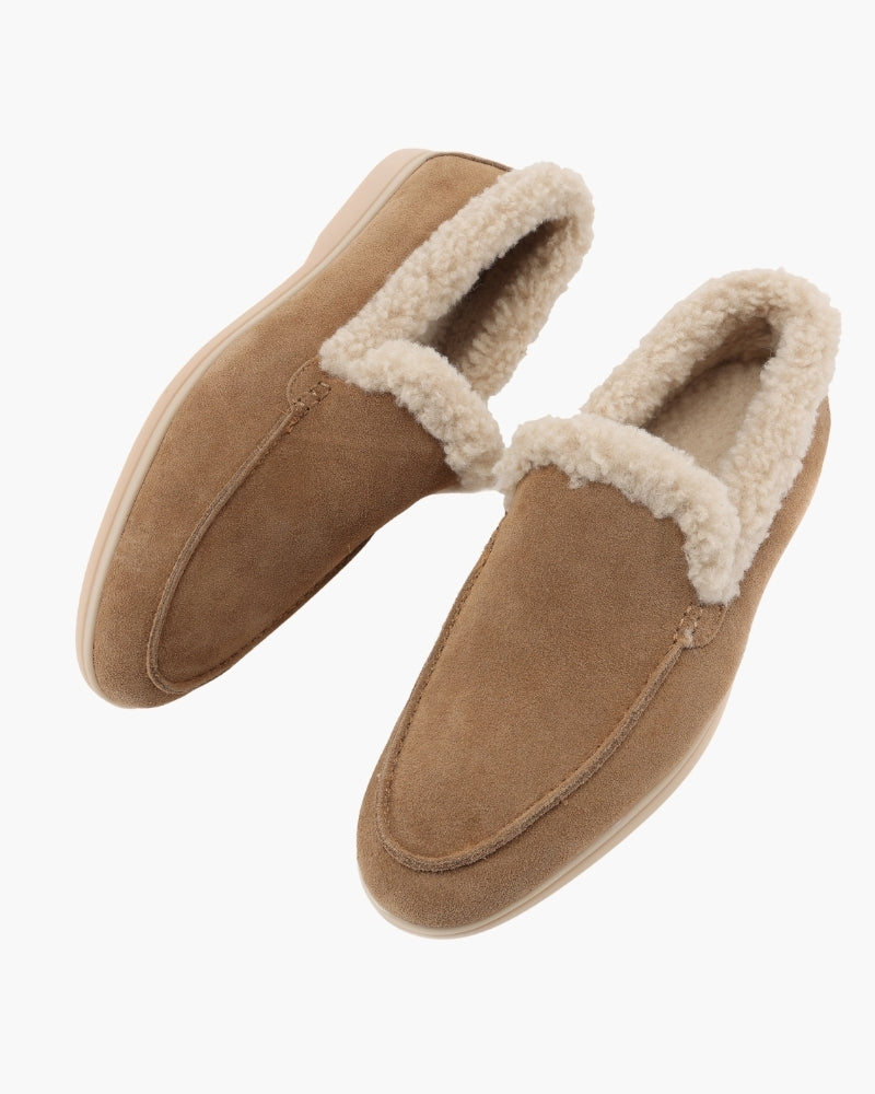 Fur-Lined Premium Loafers styling view navy shoe Italian Design