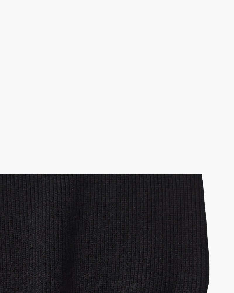 Refined Half-Zip Knit Pullover styling view black knitwear Italian Design