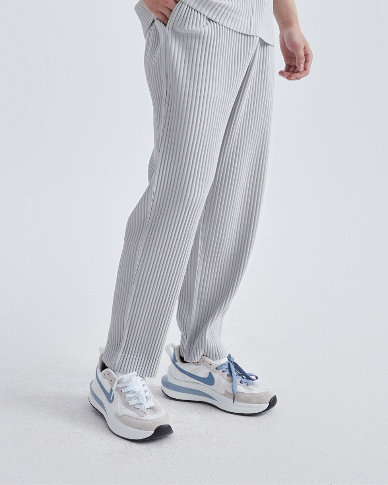 Ribbed Cotton Pantalon product view gray cotton Italian Design