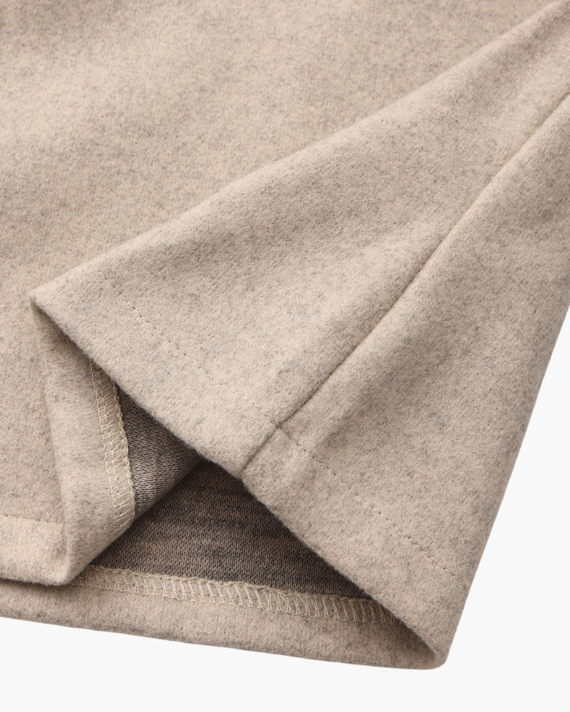 Marlow Wool Zip Coat fabric detail beige wool Italian Design