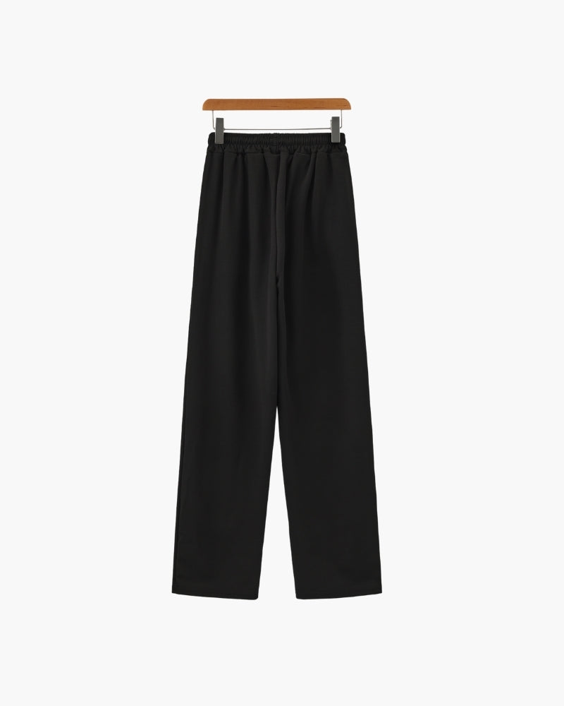 Salerno Cotton Set back view white cotton coordinated polo trouser set