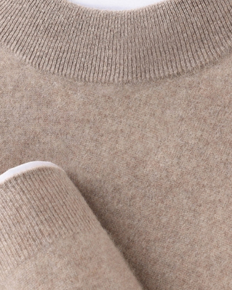 Parma Cashmere Turtleneck brown cashmere turtleneck on-body view slim fit Pianizzo