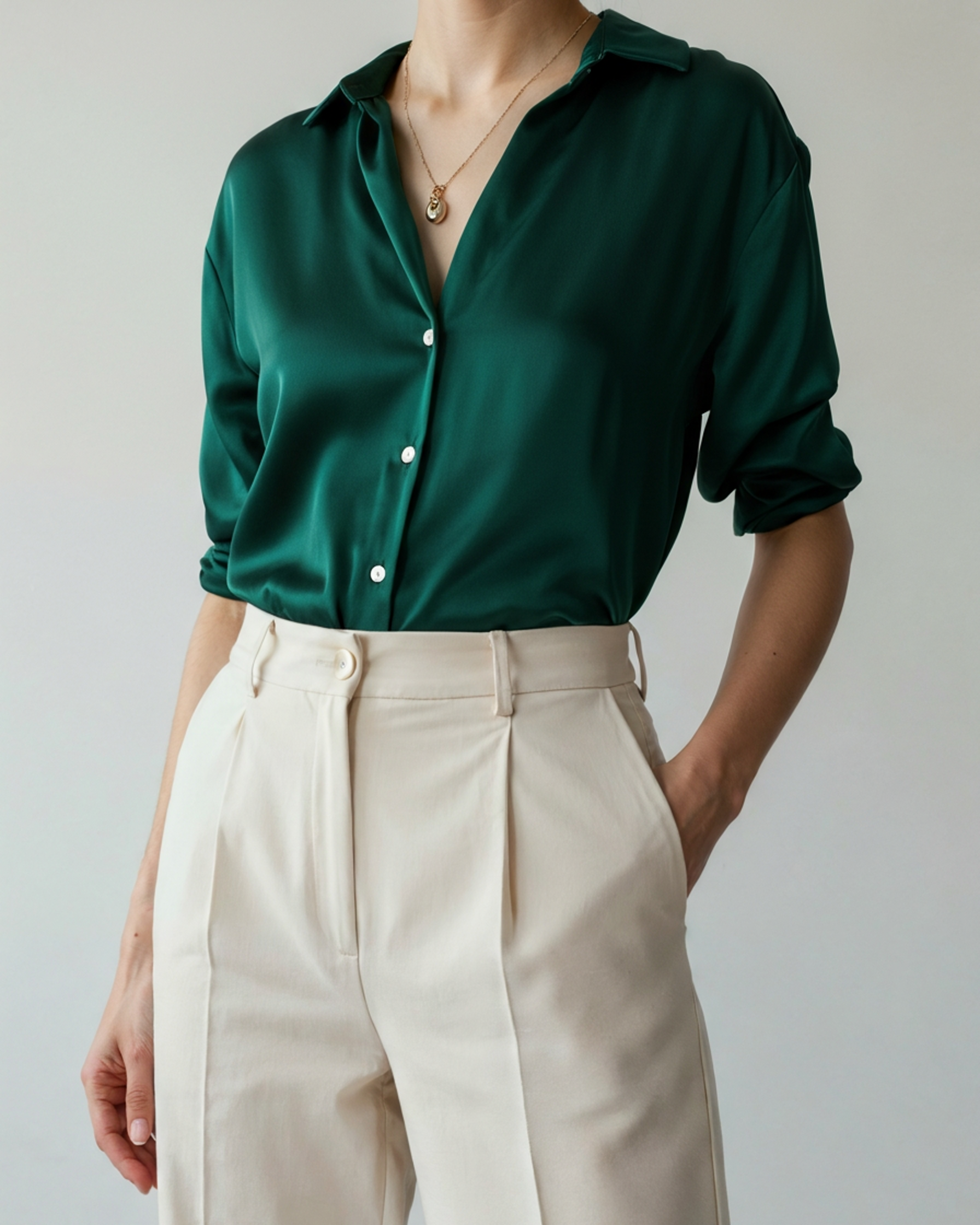 Classic Chic Shirt lifestyle view spring pink shirt Italian Design