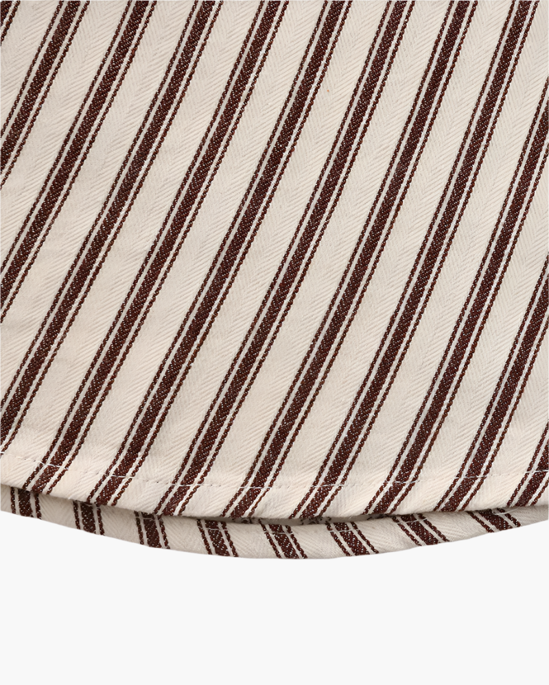 Sassari Cotton Shirt detail view buttoned cuff and stripe construction close-up