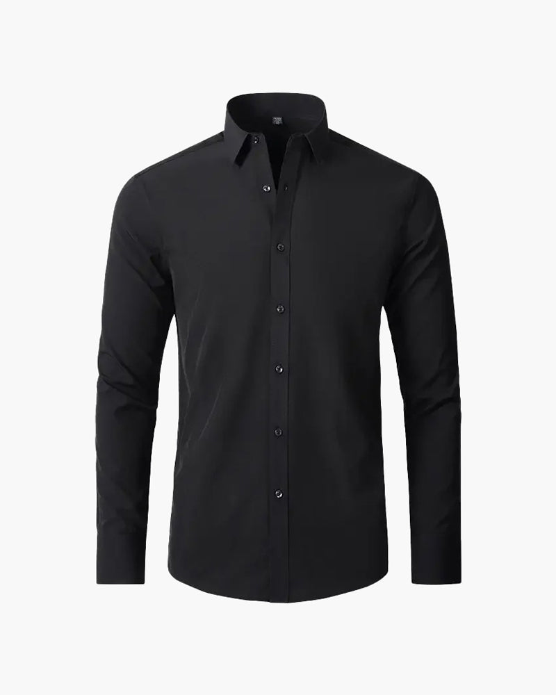 Parkview Full Sleeve Shirt front view black shirt Italian Design