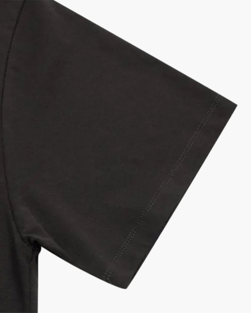 Refined Solid T-Shirt detail view black top Italian Design