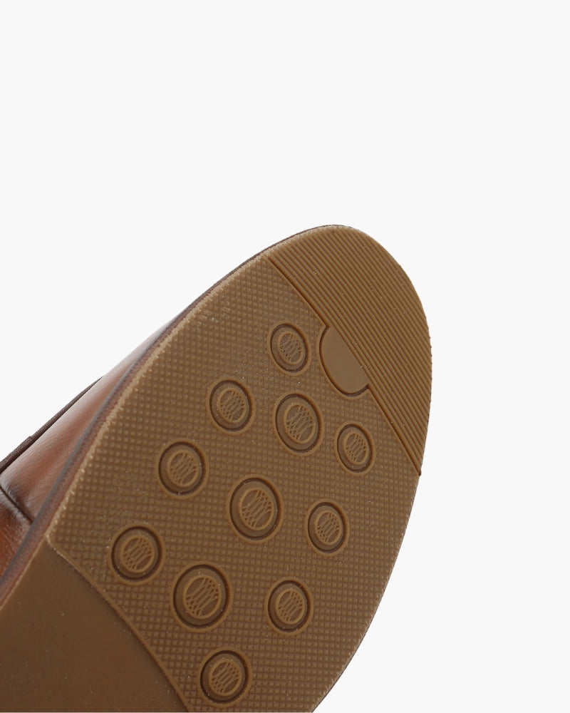 Hampton Lace Loafer detail view brown shoe Italian Design