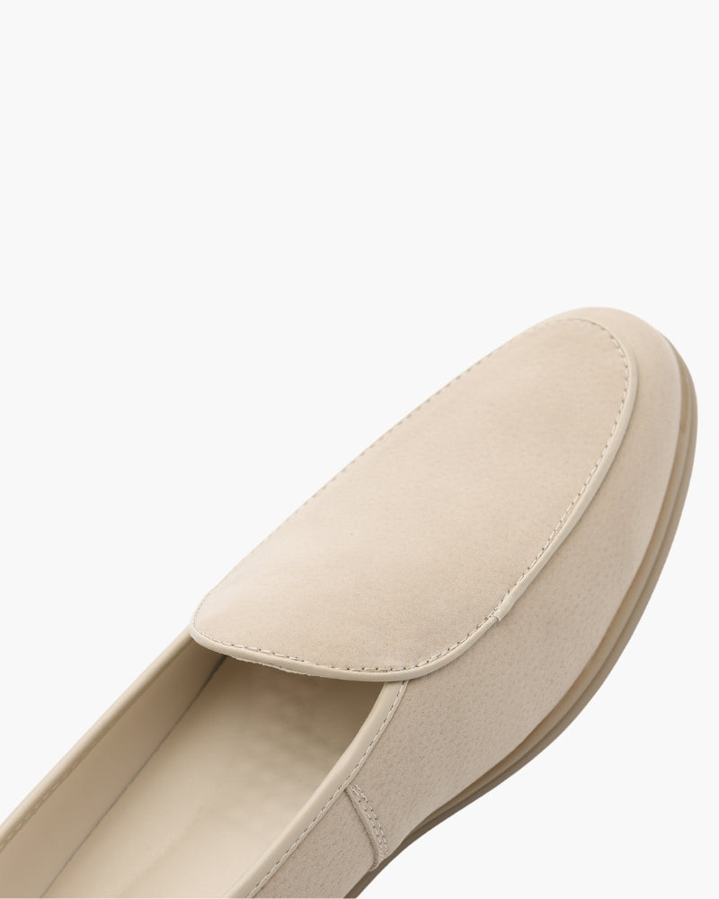 The Stirling Loafer side profile beige shoe Italian Design