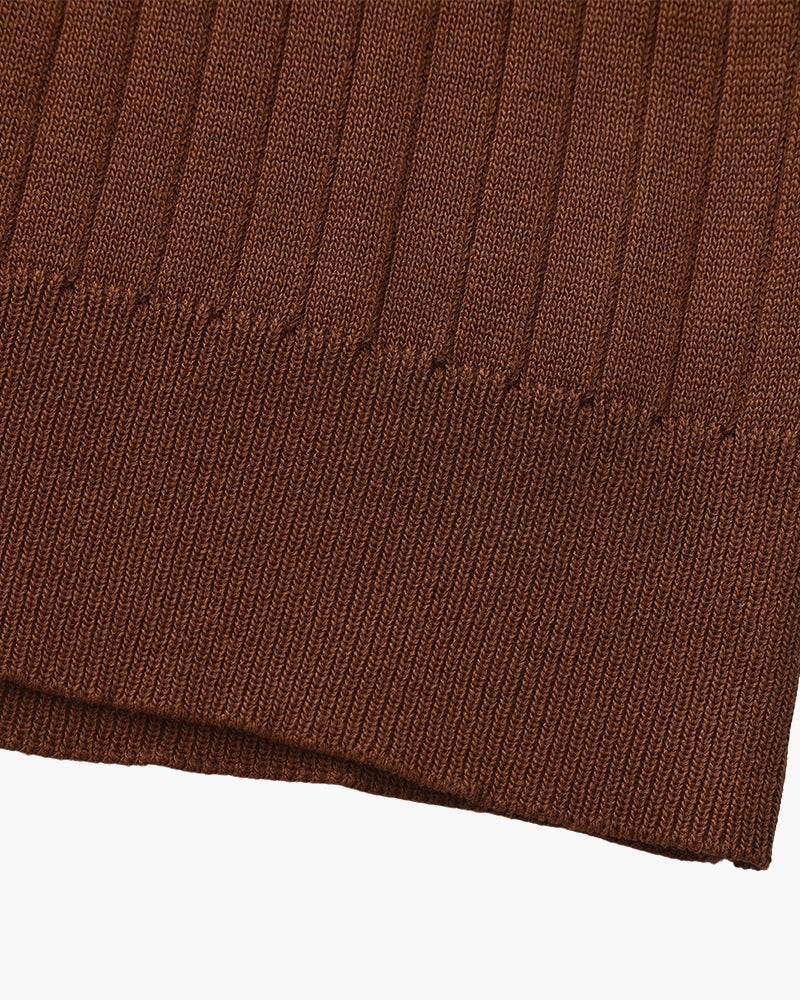 Treviso Cotton Polo on-body view beige cotton polo outdoor business casual editorial