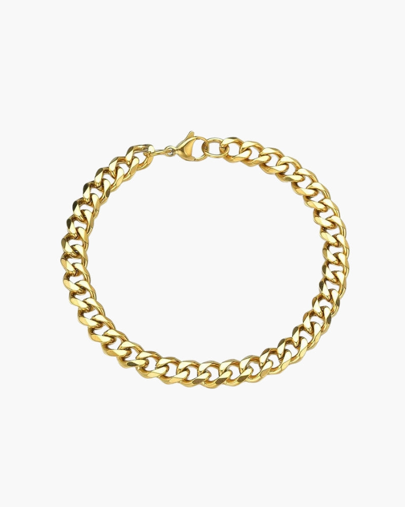 Old Money Chained Bracelet side profile gold piece Italian Design