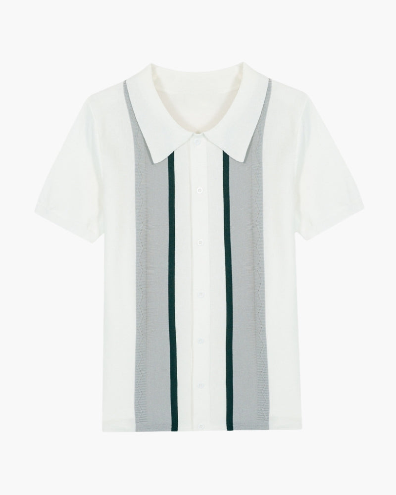Bradford Polo Knit on-body view polo shirt Italian Design