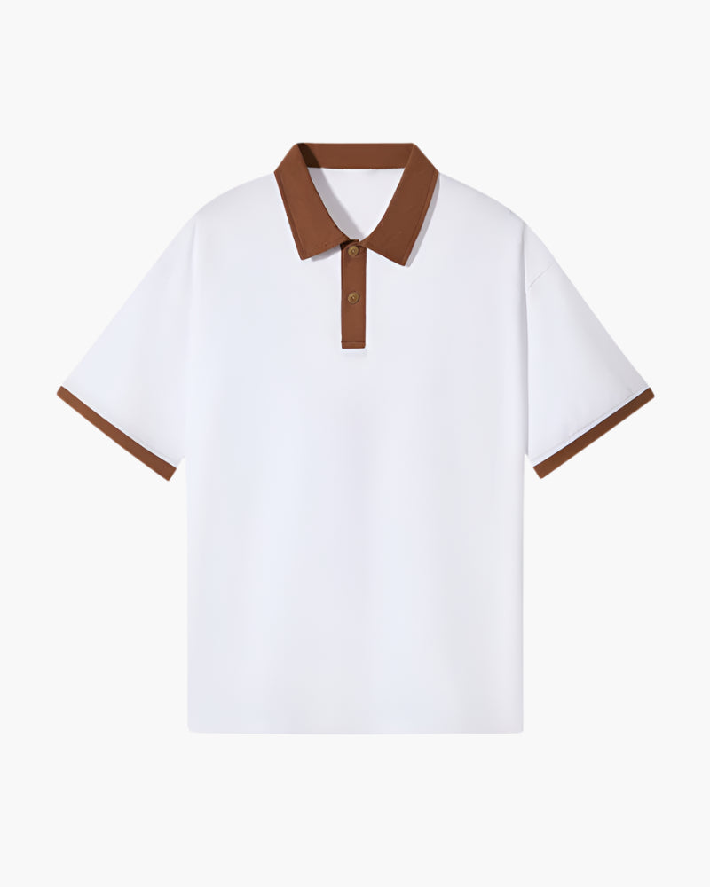 Como Cotton Polo on-body view sky blue contrast polo shirt spring summer Pianizzo