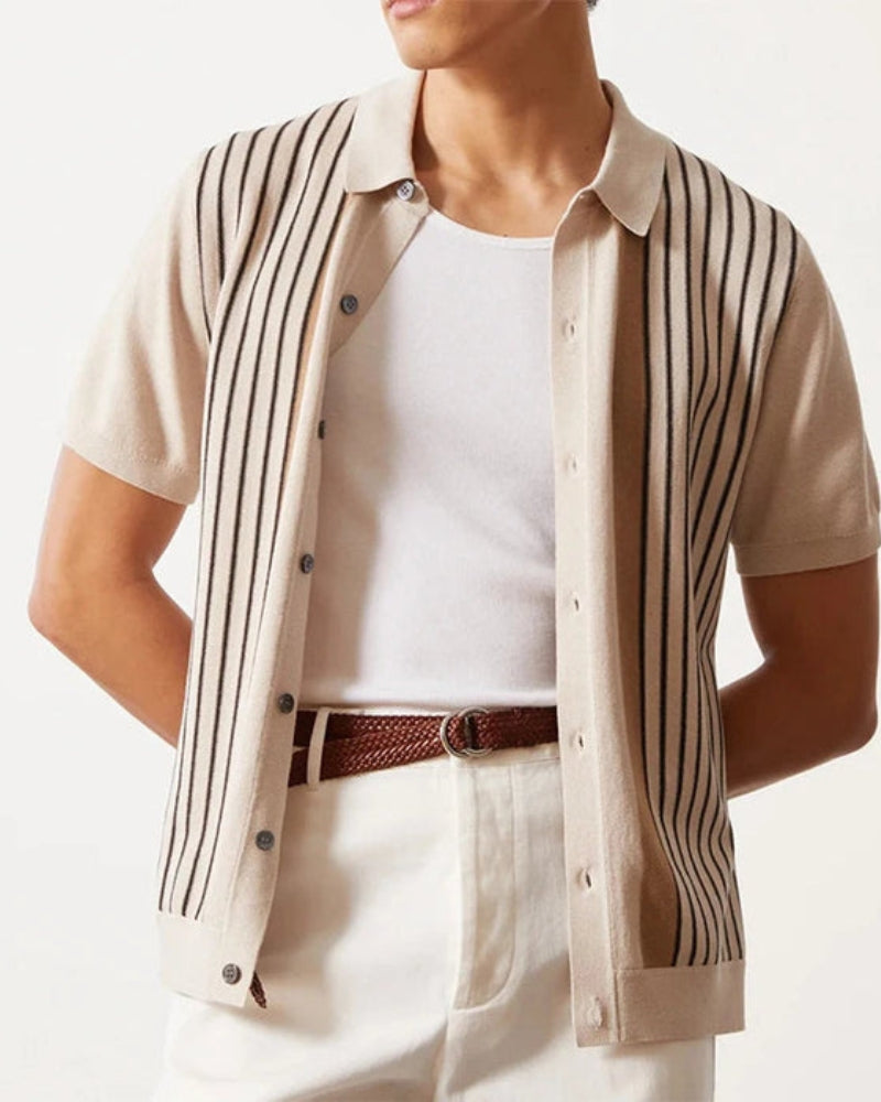The Monte Carlo Knit Polo detail view polo shirt Italian Design