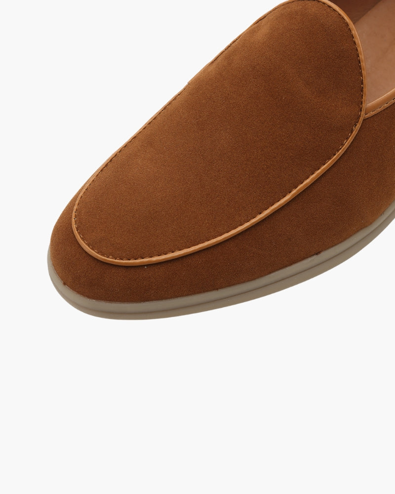 The Stirling Loafer editorial view brown shoe Italian Design