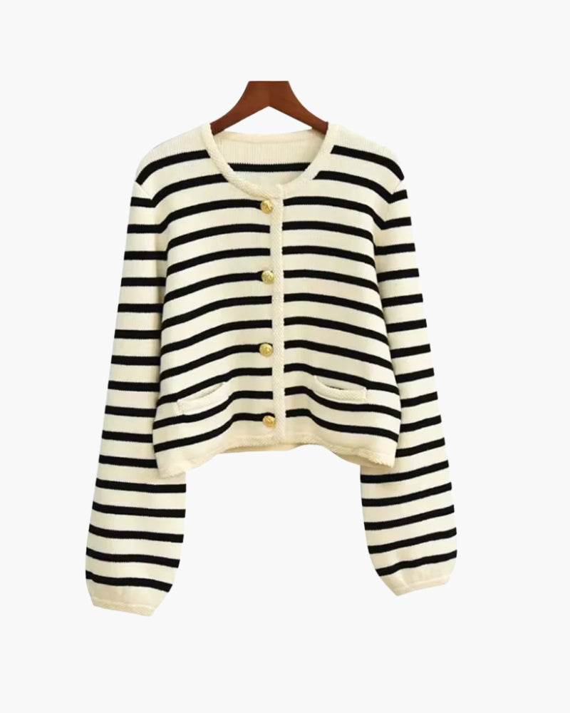 Premium Striped Wool Vest front view wool Italian Design