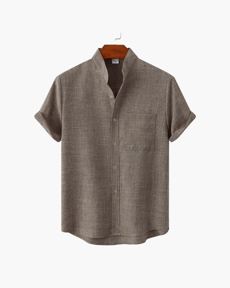 Monza Cotton Shirt close-up chest pocket and collar construction detail Pianizzo