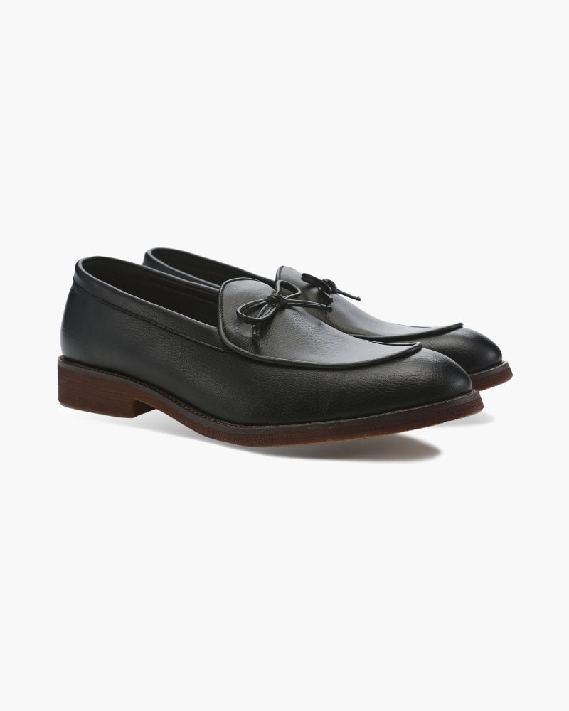 Hampton Lace Loafer back view black shoe Italian Design