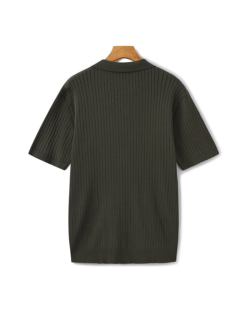 Treviso Cotton Polo green polo shirt on-body relaxed silhouette outdoor spring