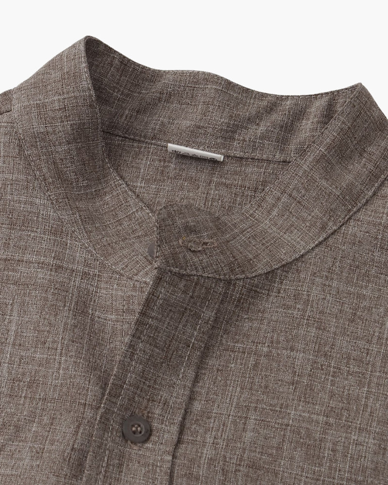 Monza Cotton Shirt on-body view green cotton shirt business casual editorial