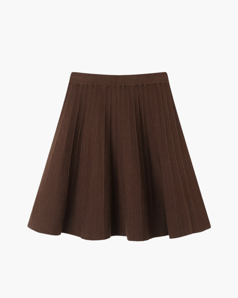 Oxford Pleated Wool Mini front view brown wool Italian Design