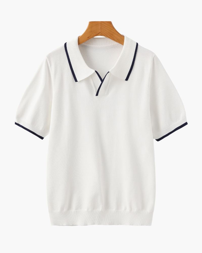 Monaco Edge Polo back view white polo shirt Italian Design