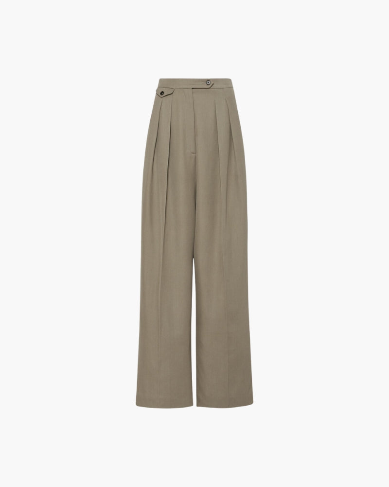 Woolen Oversized Pantalon front view wool Italian Design