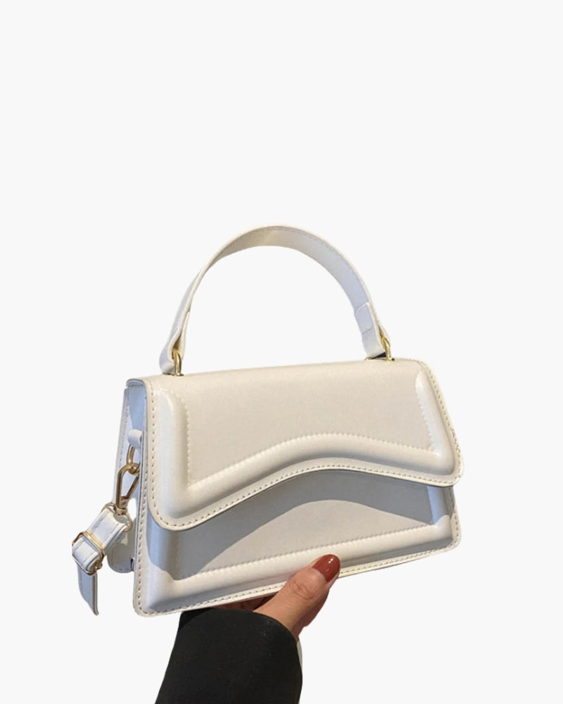 The Ibiza Handbag on-body view white bag Italian Design