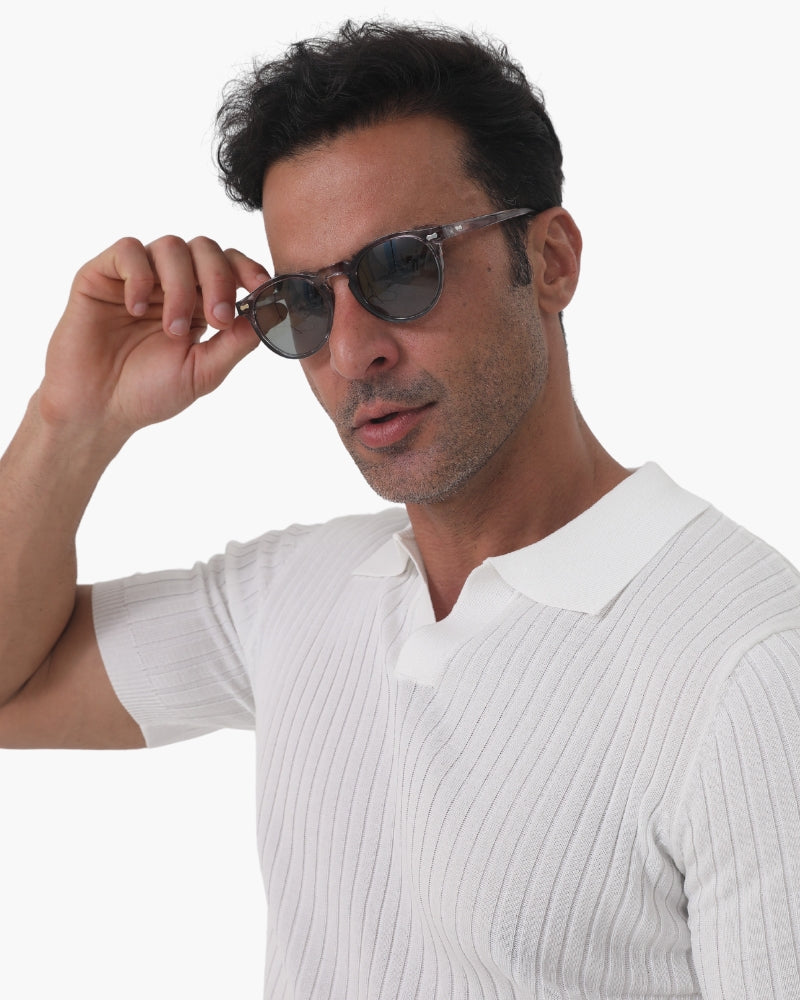 Old Money Sunglasses (Polarised) side profile transparant sunglasses Italian Design