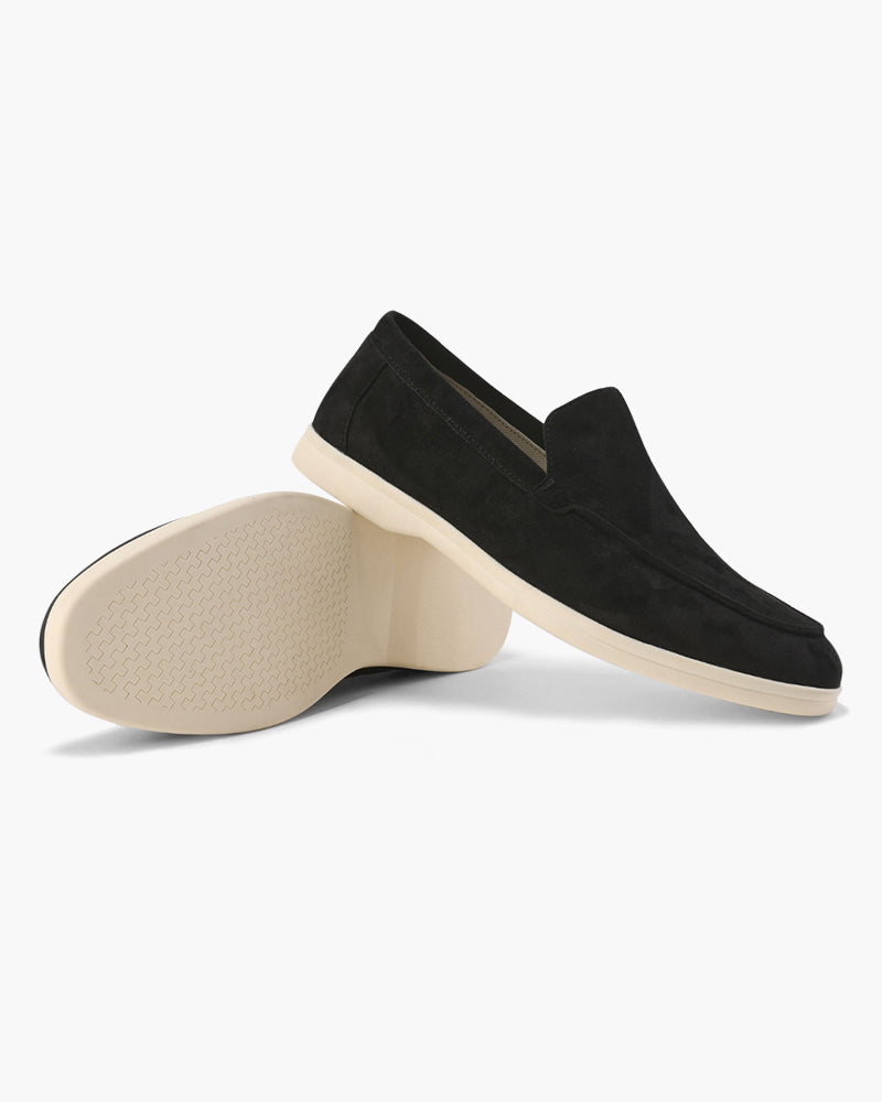 Venezia Suede Loafer side profile orange suede editorial menswear